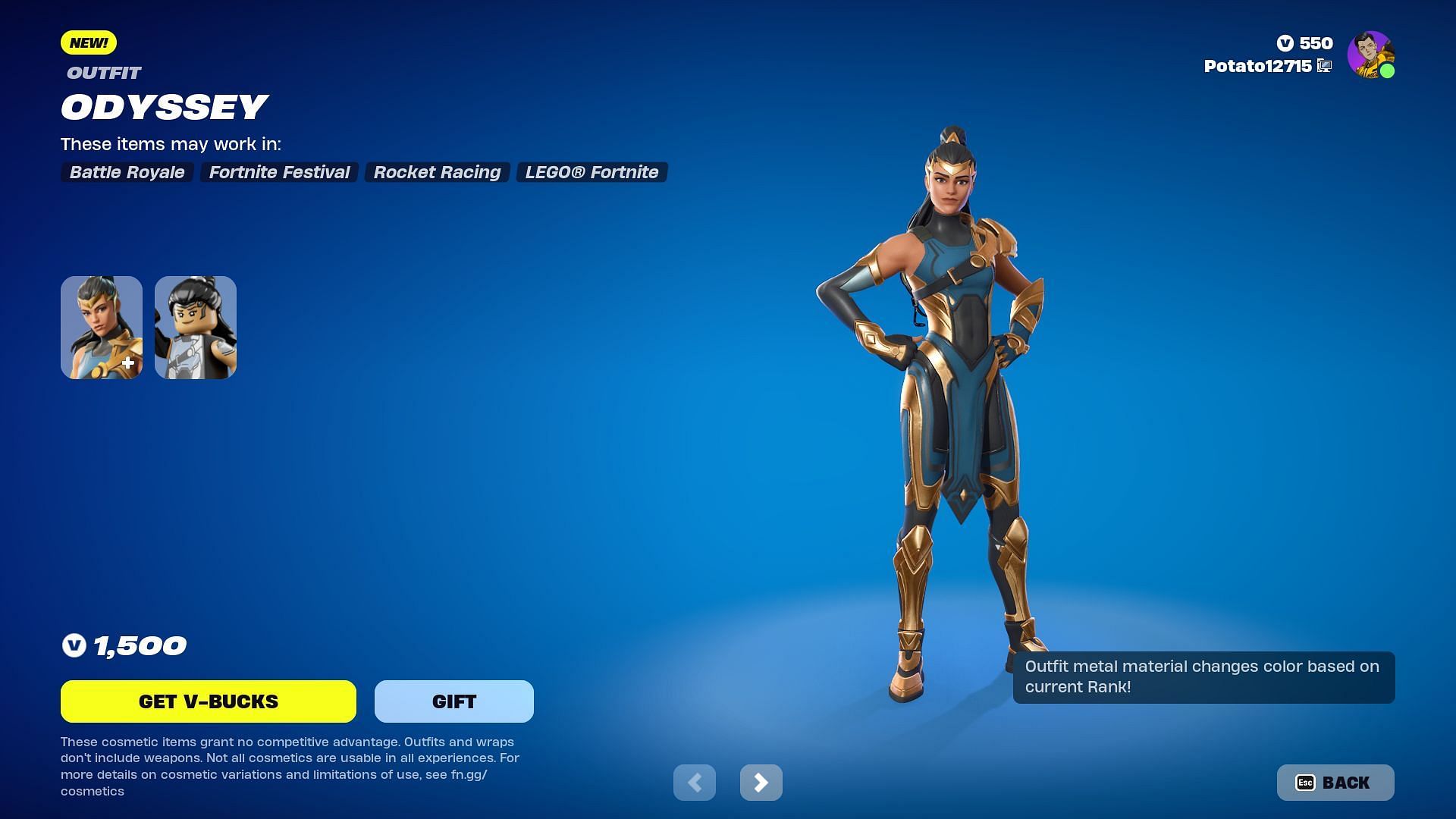 The Ageless Odyssey Set is currently listed in the Item Shop (Image via Epic Games)