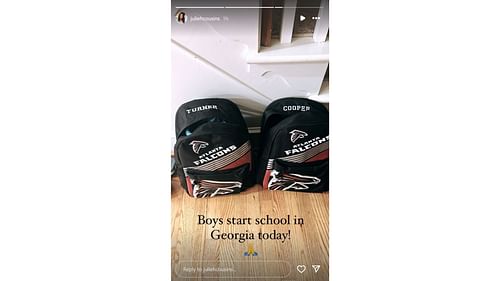 Kirk Cousins' children, Turner and Cooper, are ready to begin school in Atlanta, Georgia