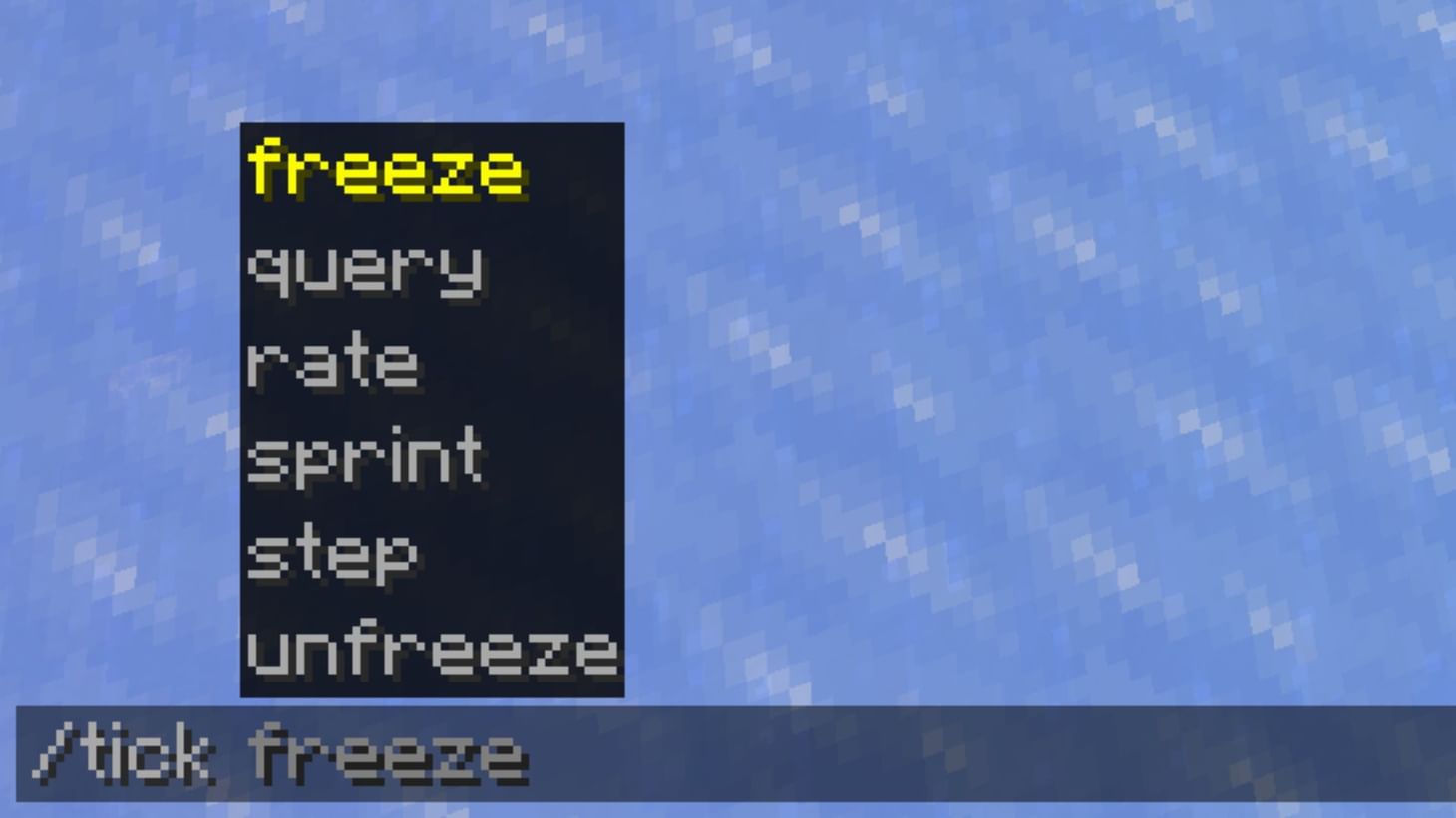 How to freeze time in Minecraft?