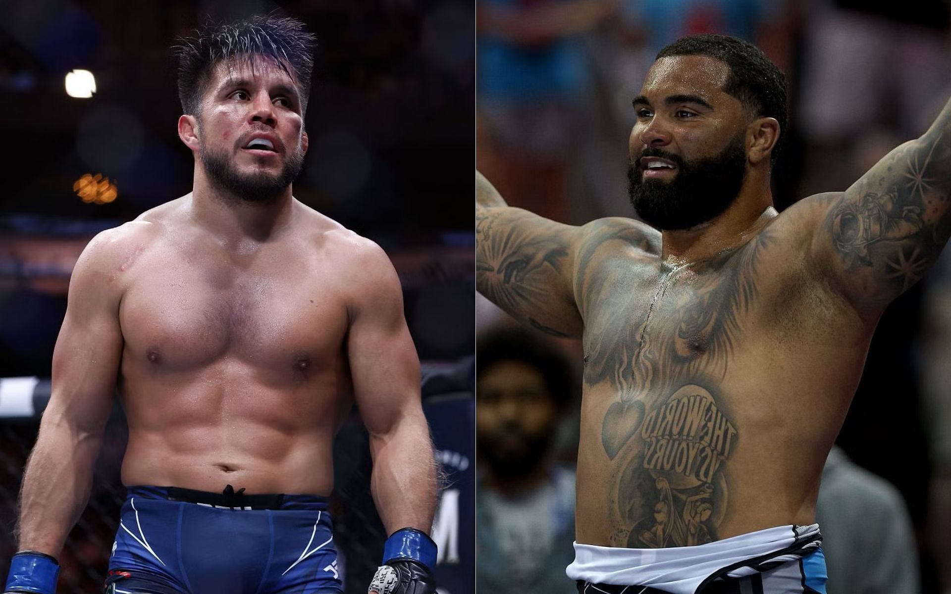 Henry Cejudo (left) speaks about Gable Steveson (right) [Images via Getty]