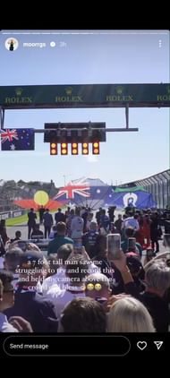 Riddle's Instagram post on a video that a 7 foot tall man helped her record