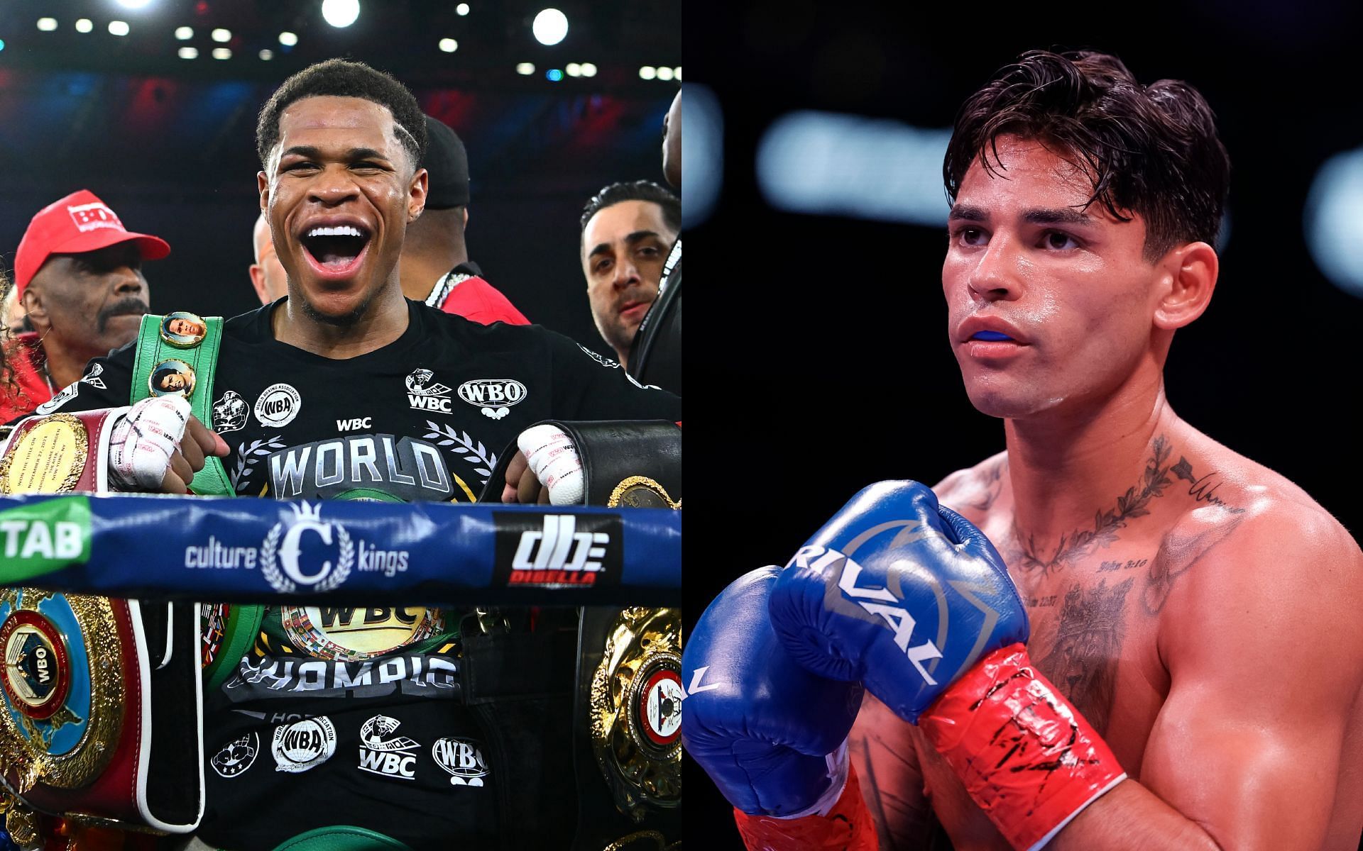 Ryan Garcia (right) hurls accusations at Devin Haney (left) [Image via: Getty Images] 