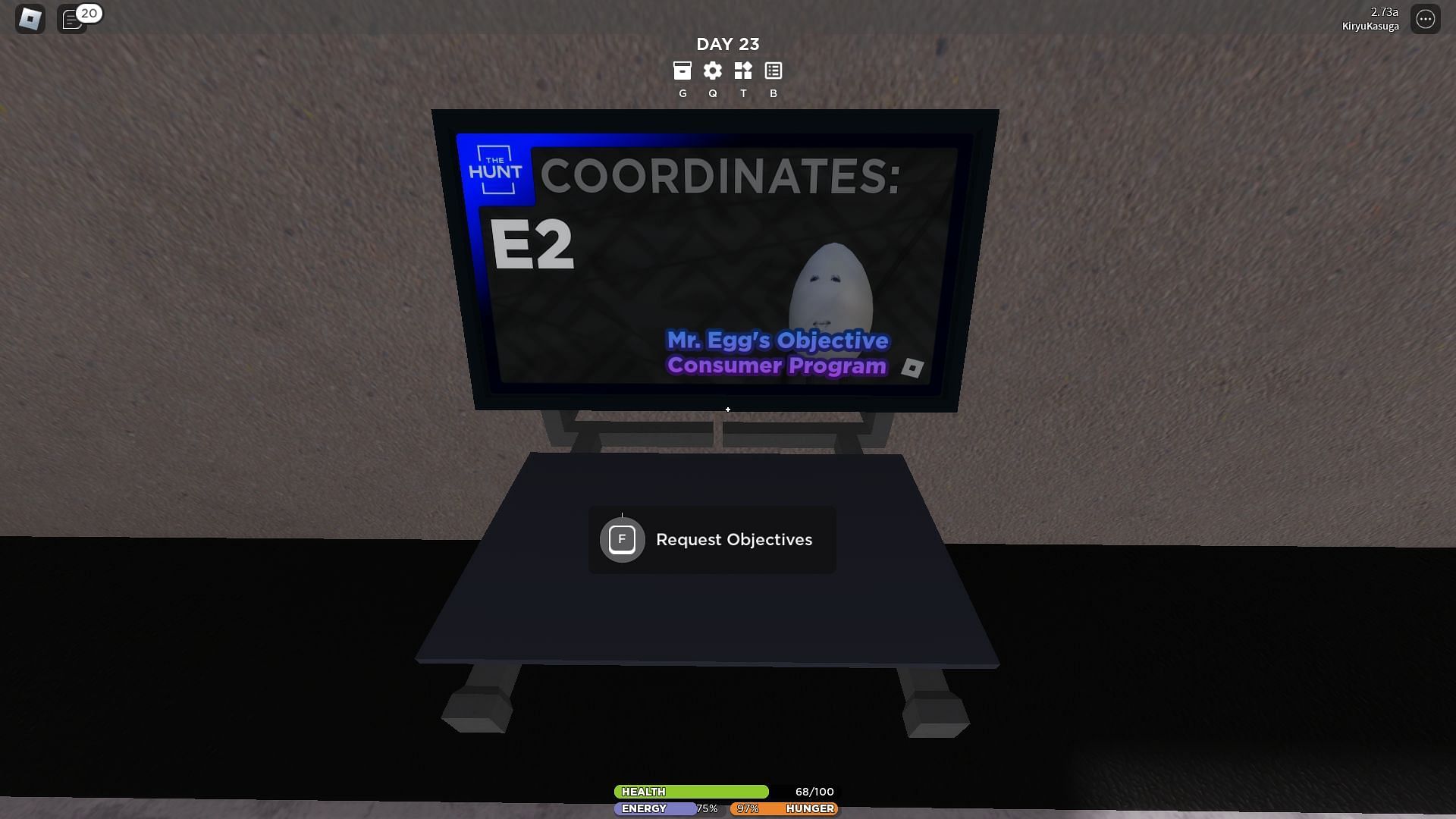 Receiving objectives for The Hunt (Image via Roblox)