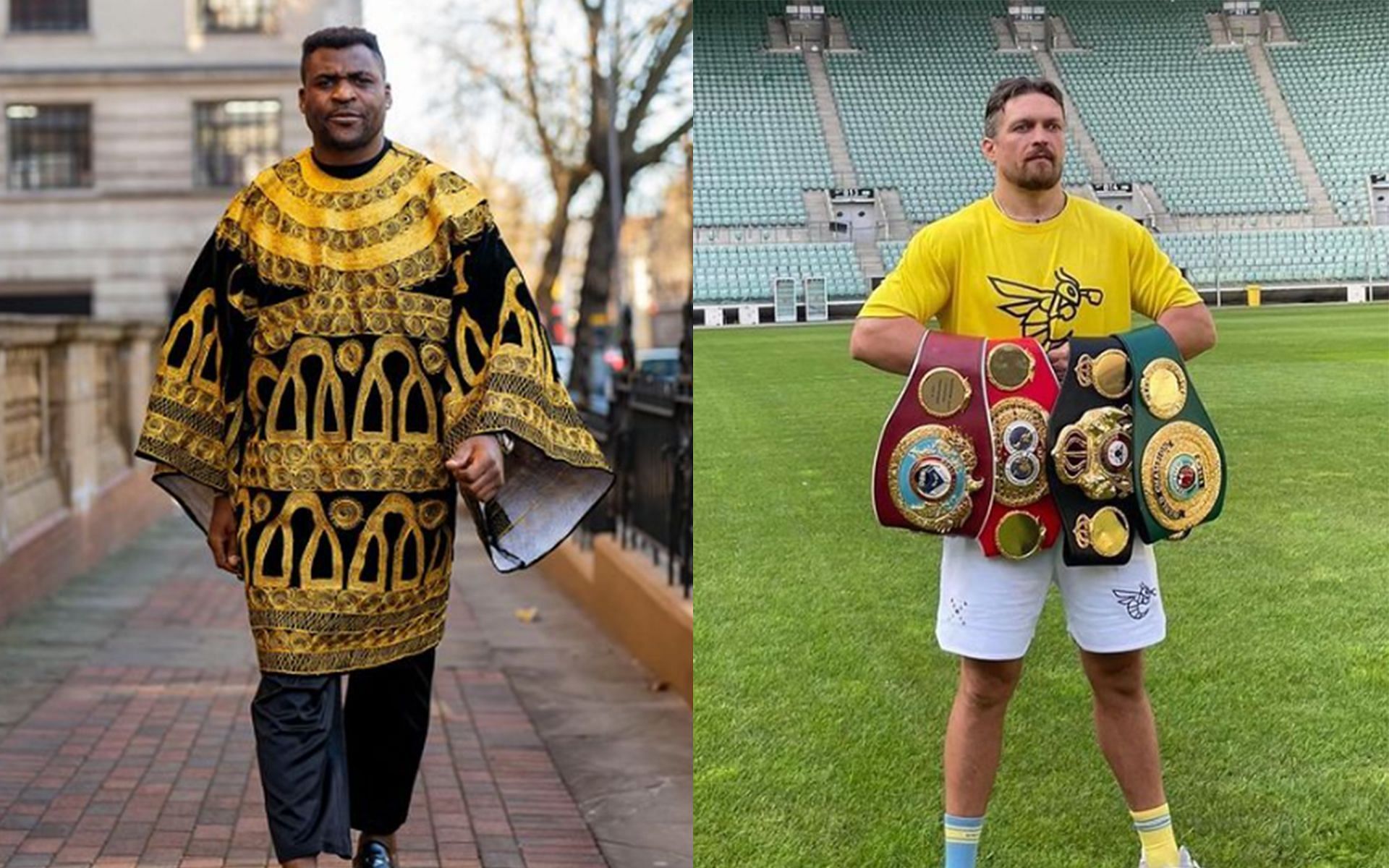 Francis Ngannou (left) thinks Oleksandr Usyk (right) is one of the best boxers of his generation [Images Courtesy: @francisngannou and @usykaa Instagram]
