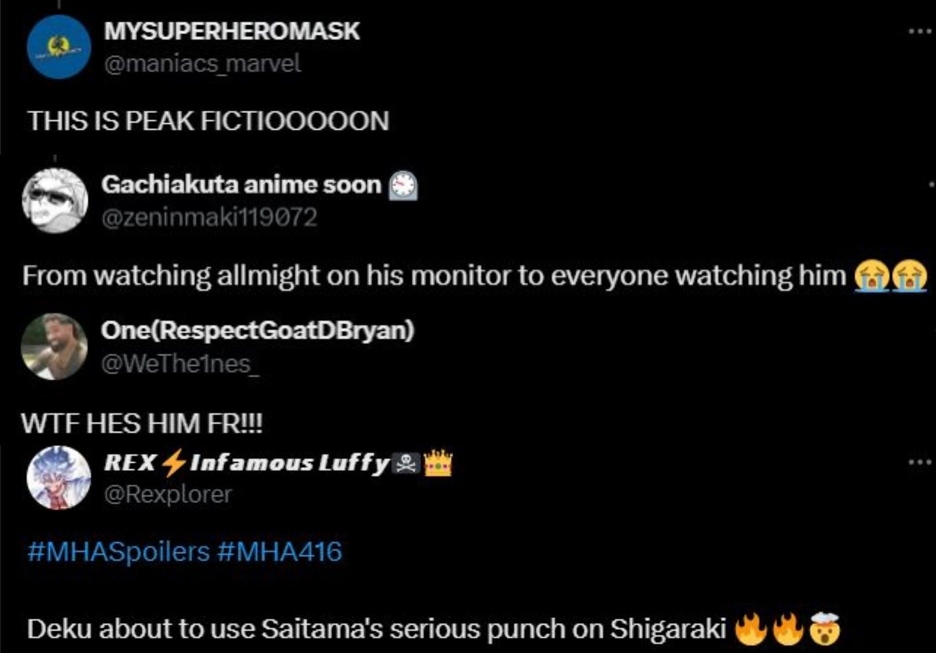 Fans are excited to see the parallel between Deku and Saitama (Screengrab via X)