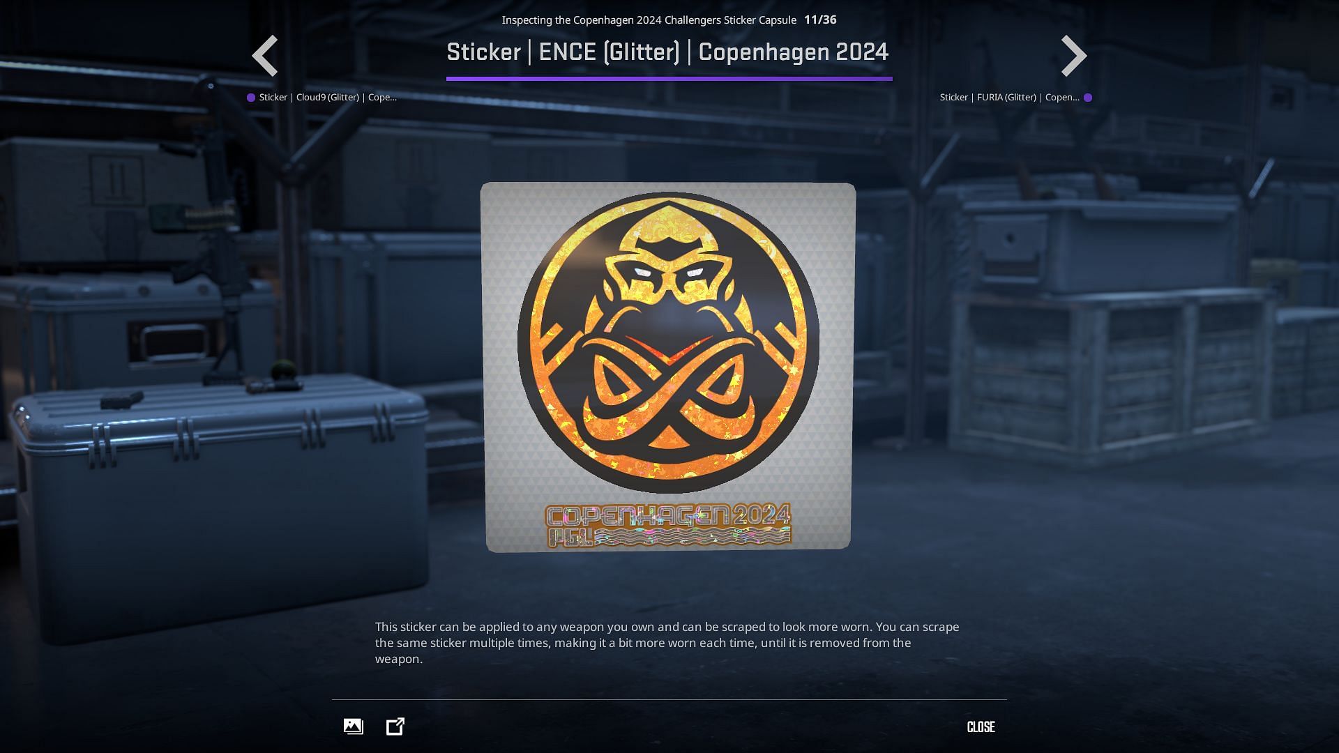 ENCE Glitter sticker (Image via Valve)