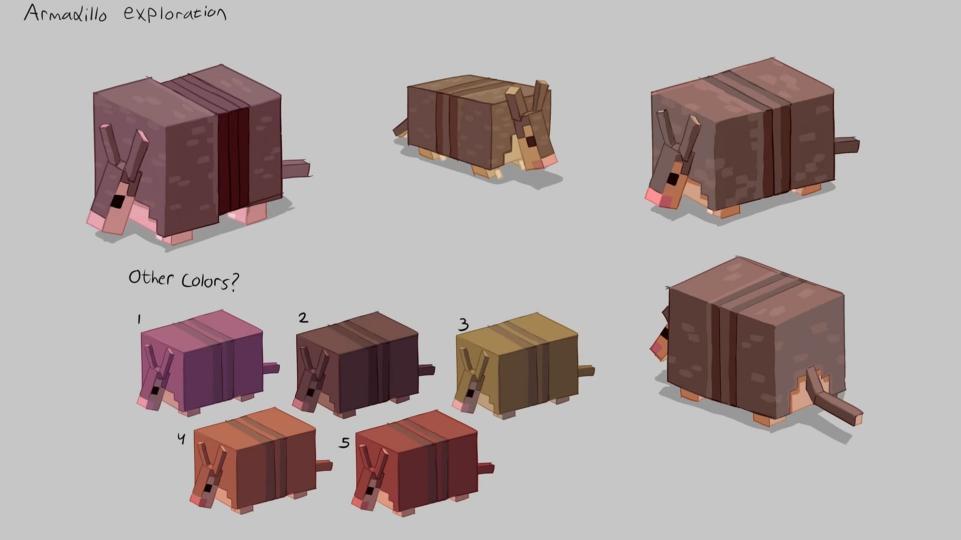 Armadillo concept art provided during Minecraft monthly (Image via Mojang)