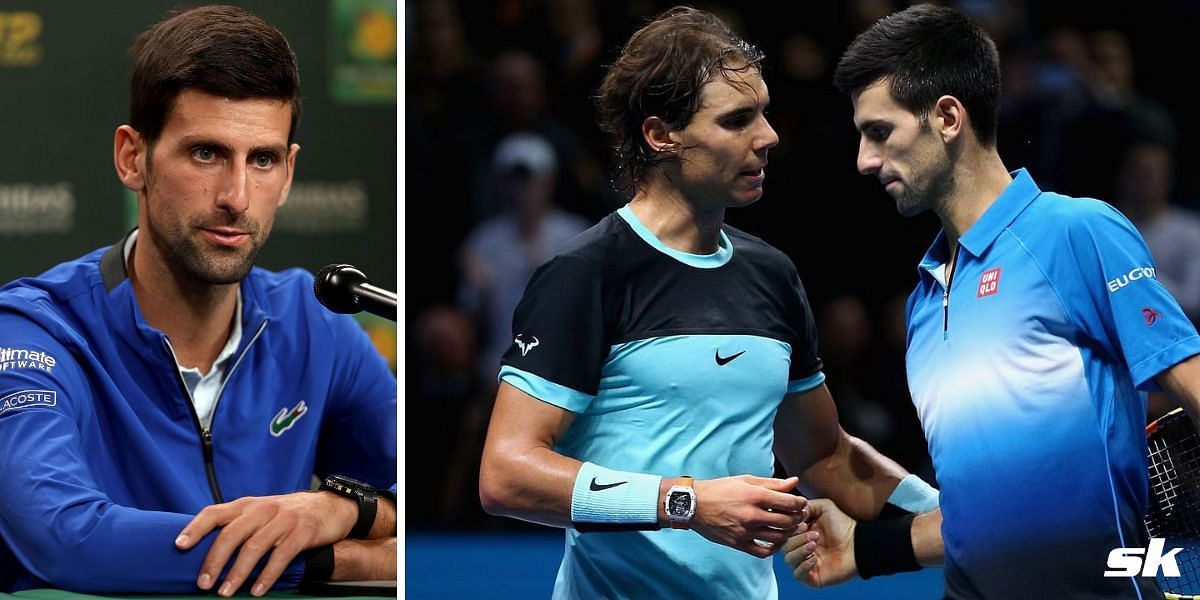 Novak Djokovic with Rafael Nadal (R)