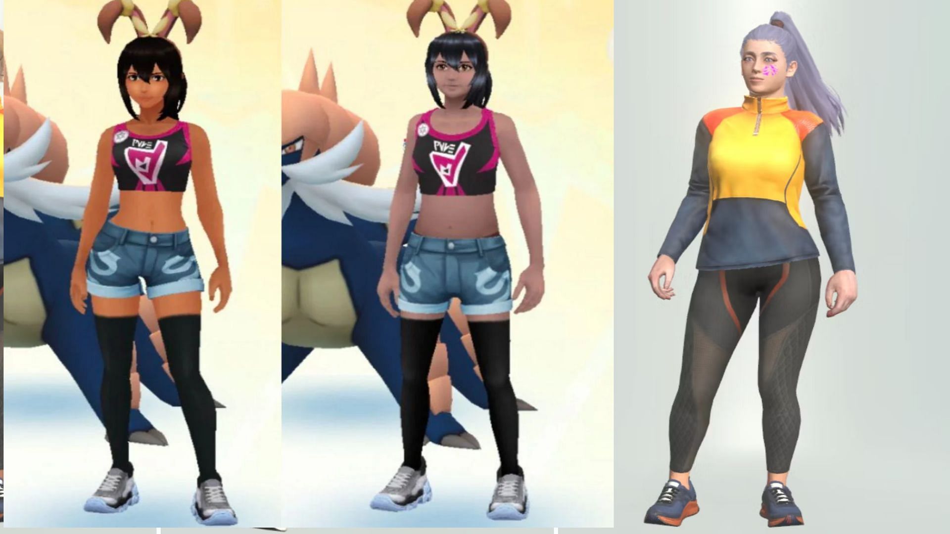 Comparing the two female avatars, the two seem to share the exact same base body type (Image via Niantic/Reddit)