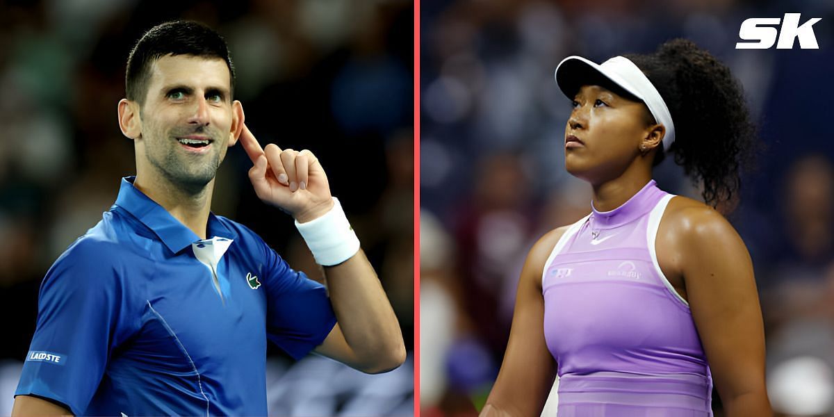 Novak Djokovic (L) and Naomi Osaka (R)