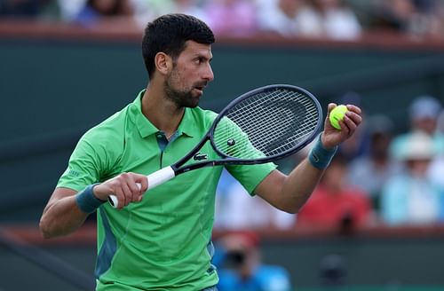 Novak Djokovic at the BNP Paribas Open 2024 in Indian Wells