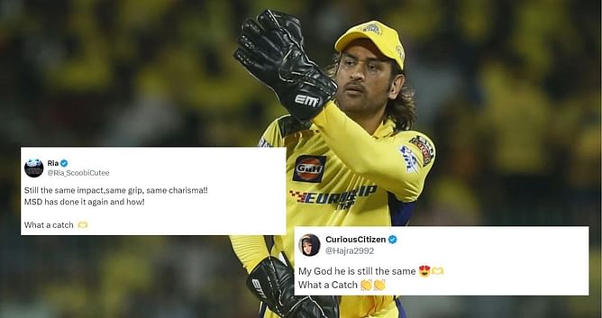 IPL 2024 : गुजरात टाइटंस के खिलाफ एमएस धोनी के बेहतरीन कैच को लेकर फैंस की आई जोरदार प्रतिक्रियाएं, CSK की बड़ी जीत को भी सराहा