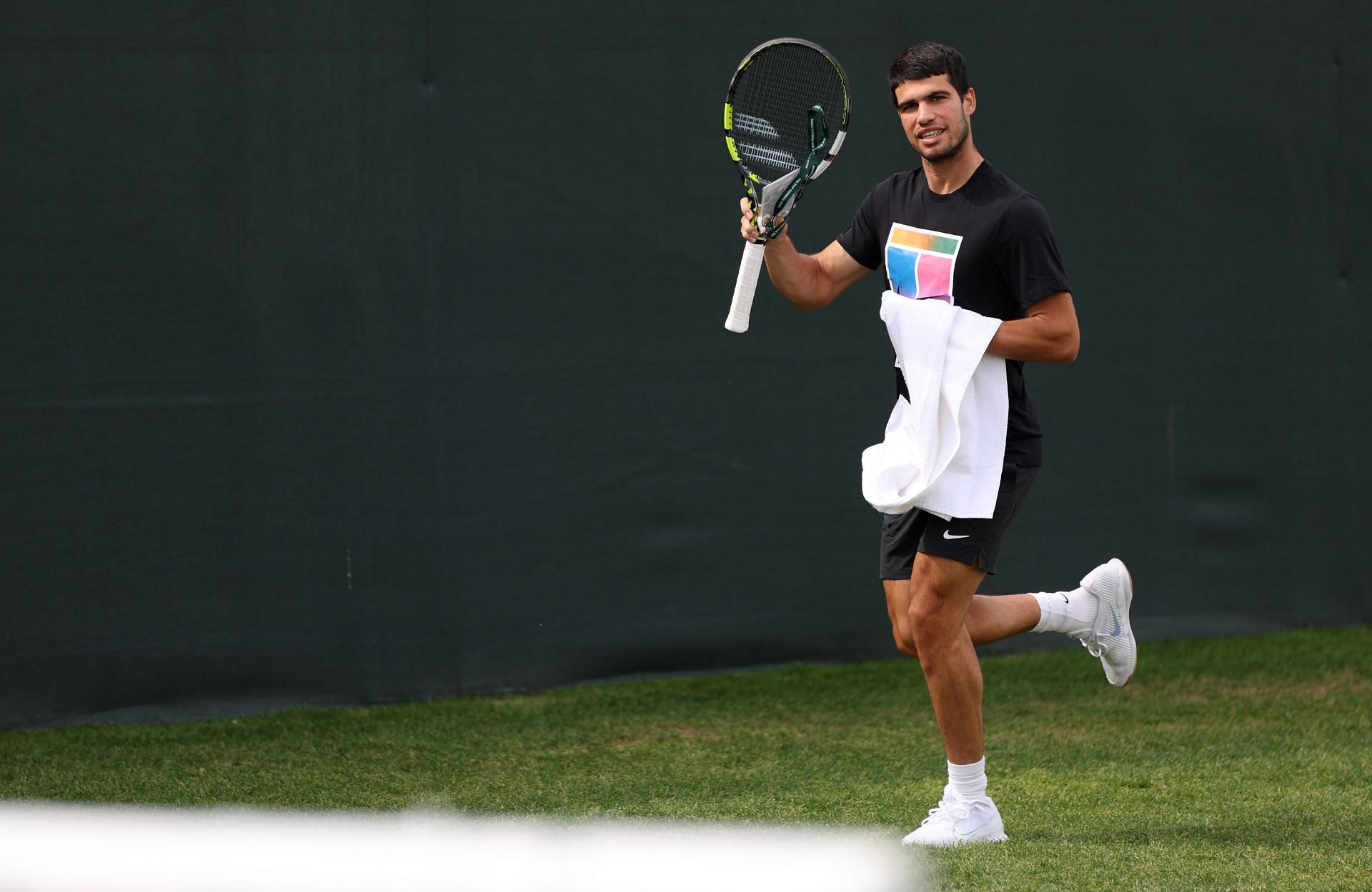 Carlos Alcaraz training in Indian Wells