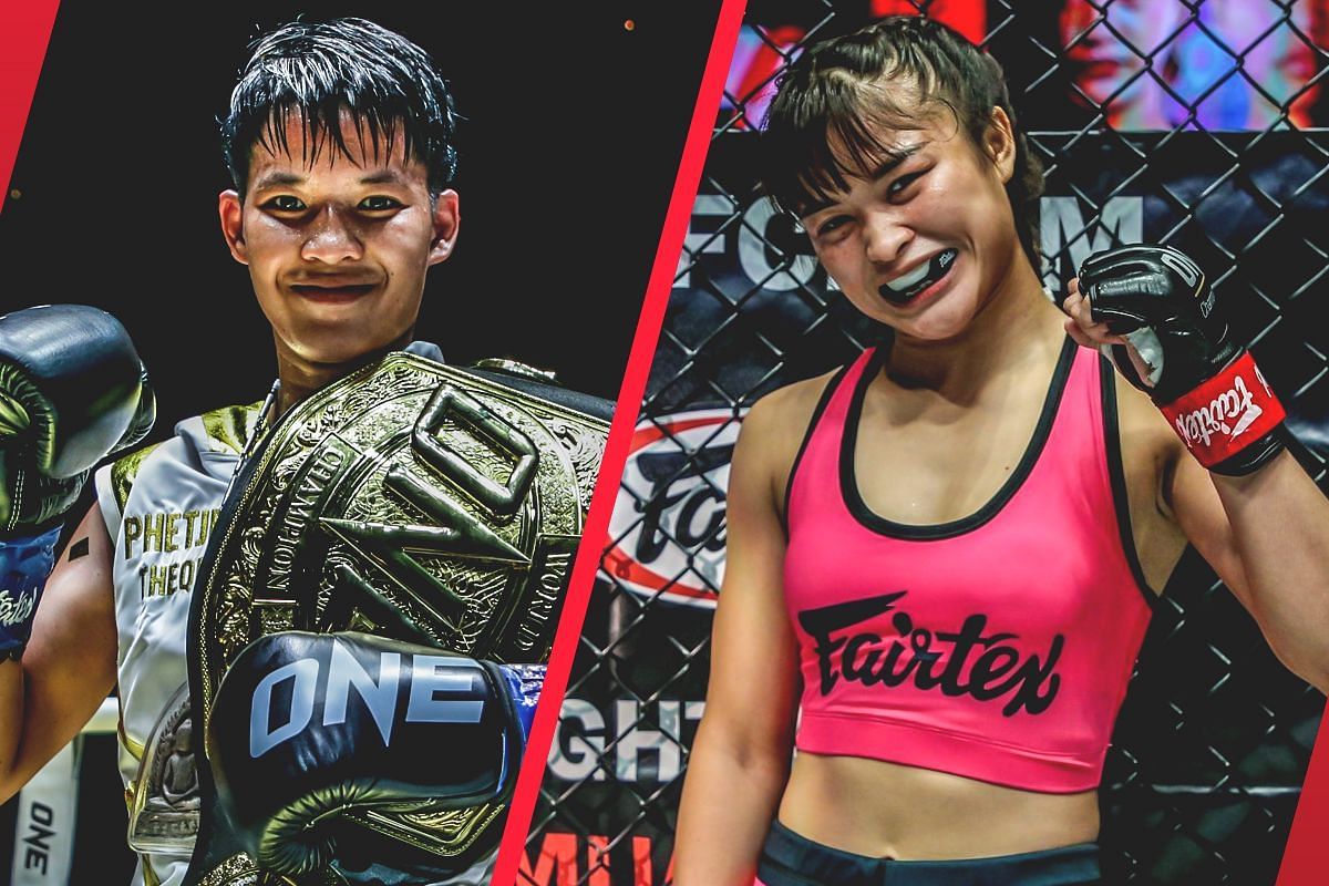 Kickboxing queen Phetjeeja (L) open to all-Thai MMA showdown vs three-sport superstar Stamp (R). -- Photo by ONE Championship