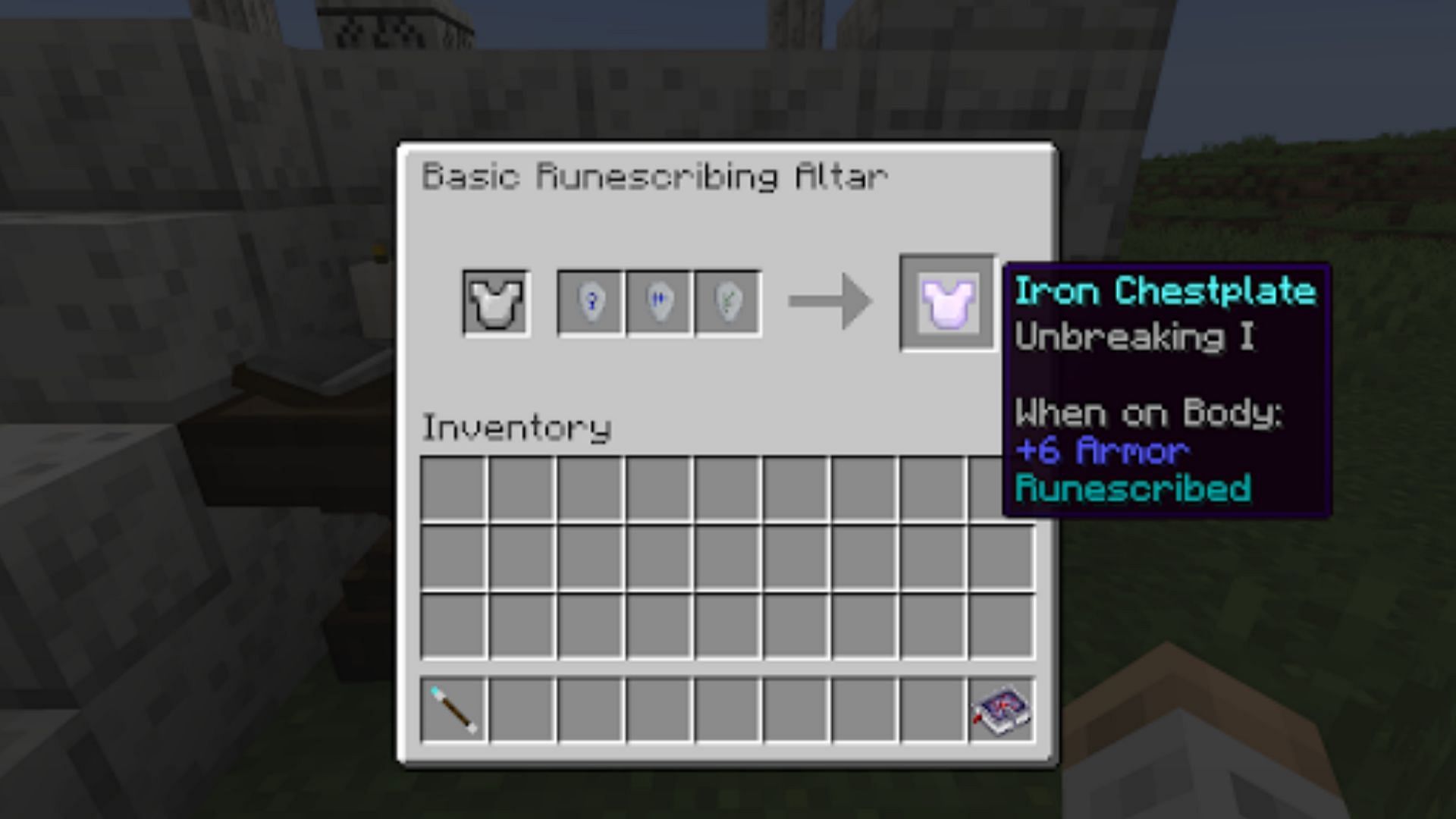 Runecrafting in the Primal Magick mod for Minecraft (Image via Daedalus4096)