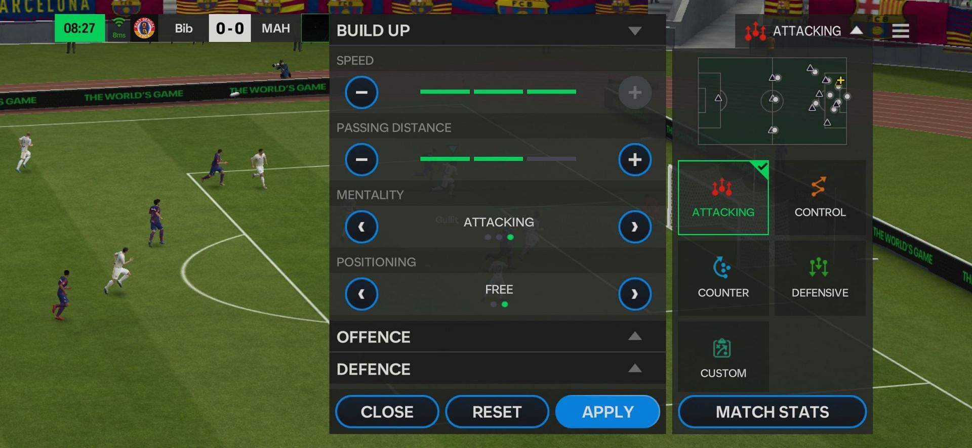 Continuous in-game tactical tweaks help in dominating opponents (Image via EA Sports)