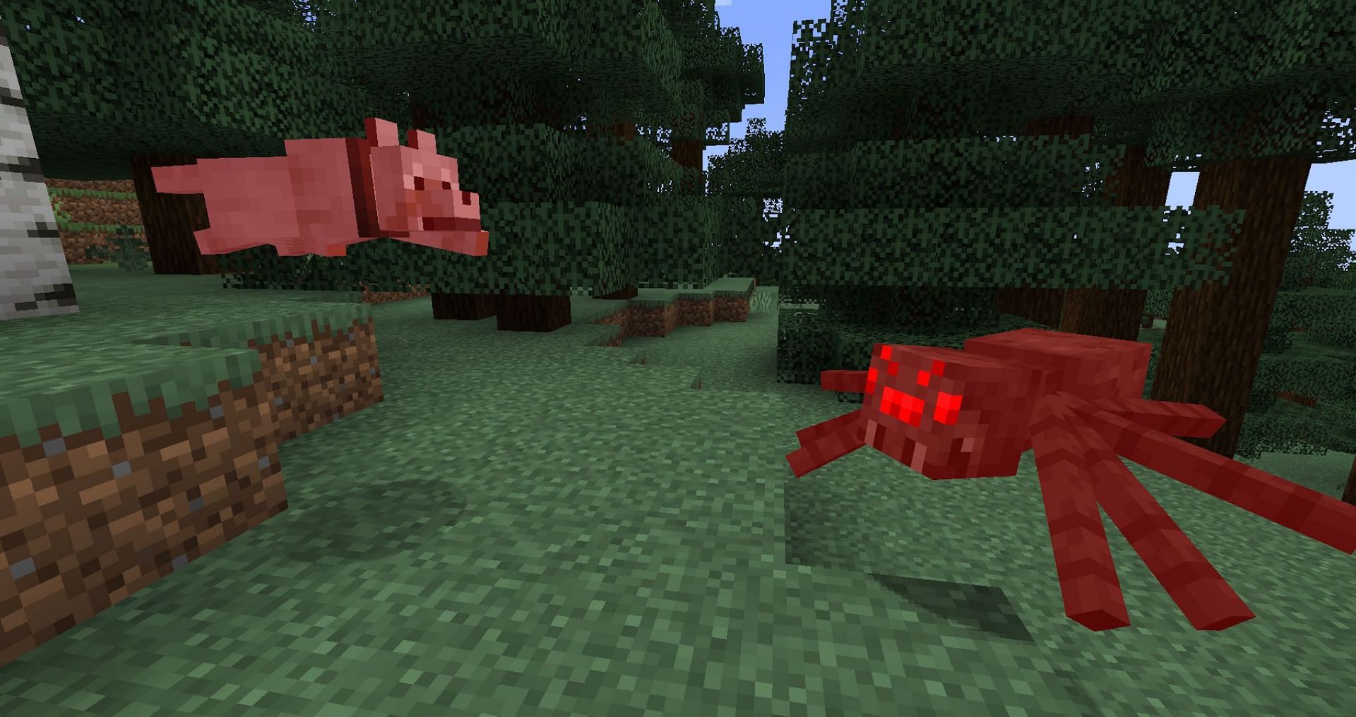 A pale wolf fights a spider off (Image via Mojang)