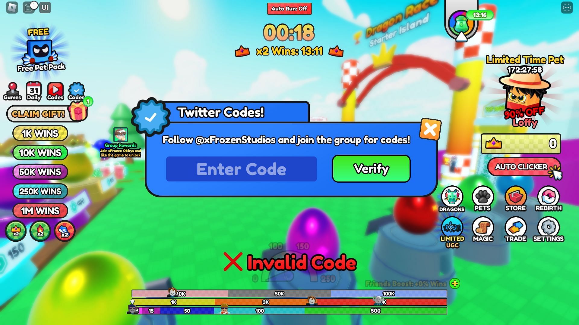 Troubleshooting codes for Dragon Race (Image via Roblox)