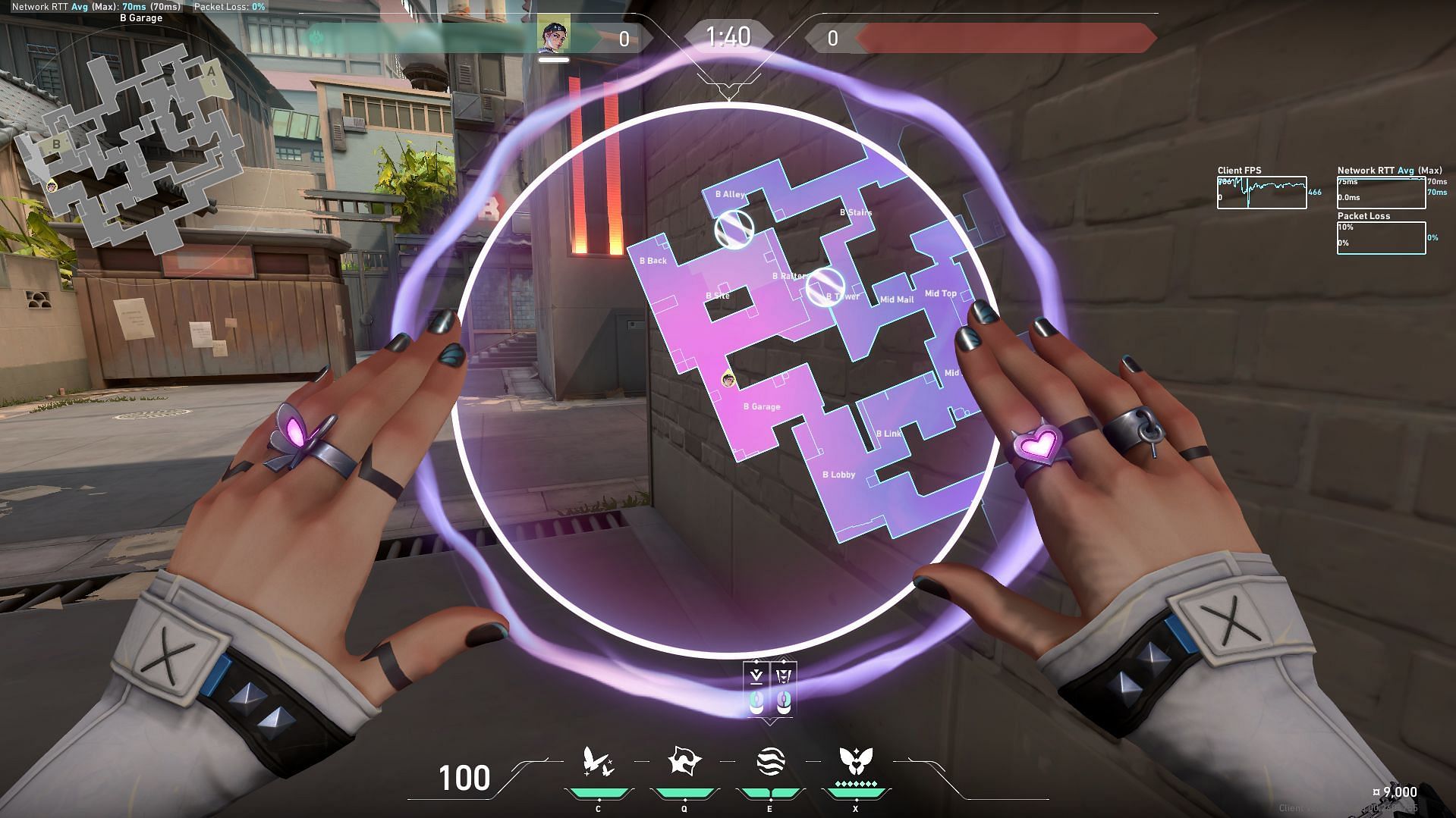 B-Site attacking smokes tactical map view (Image via Riot Games)