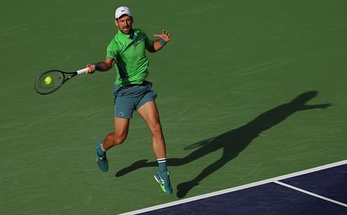 Novak Djokovic at the 2024 BNP Paribas Open 2024.