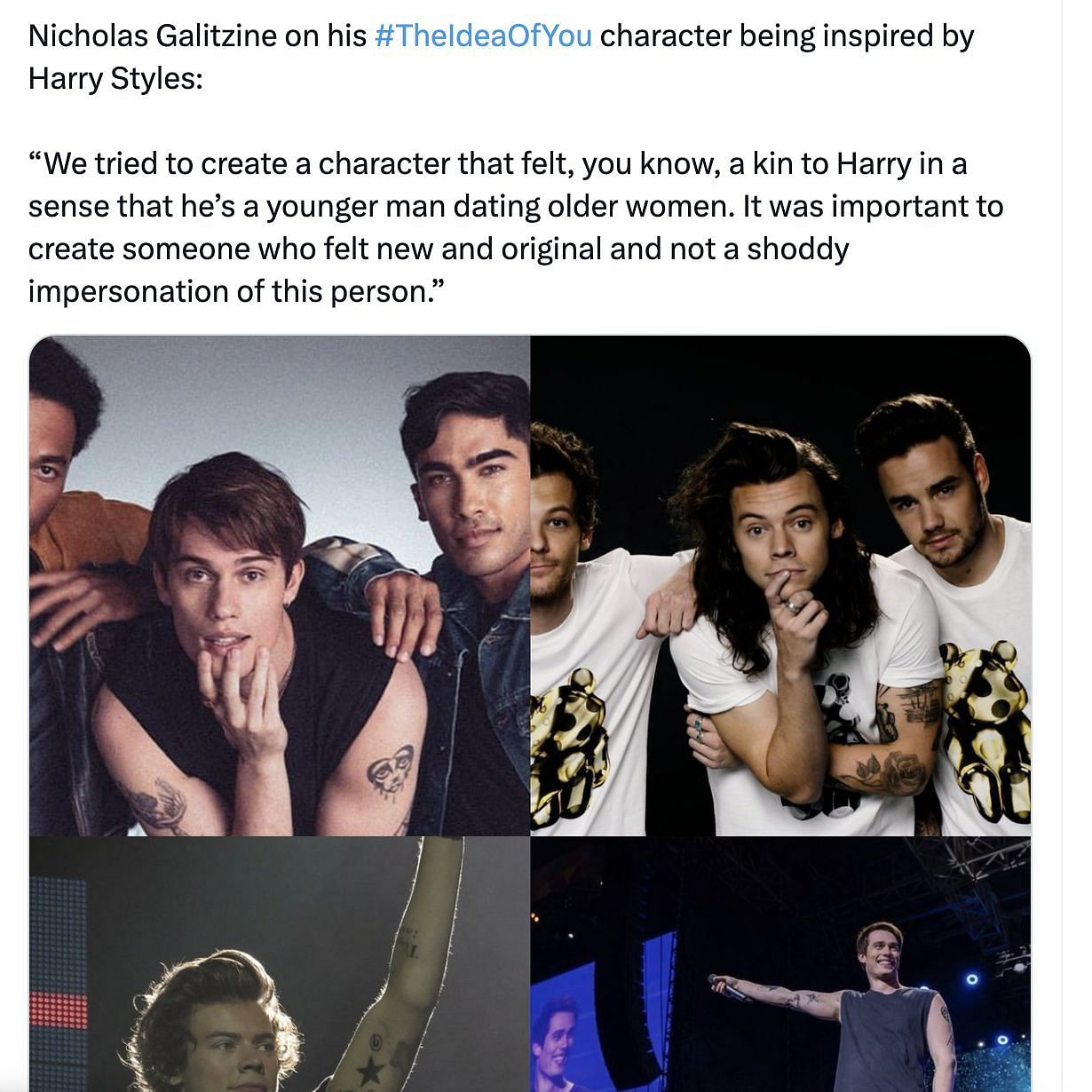 Social media users express displeasure as many claim that Hayes&#039; character has been inspired by Harry Styles. (Image via @PopCrave/ X)