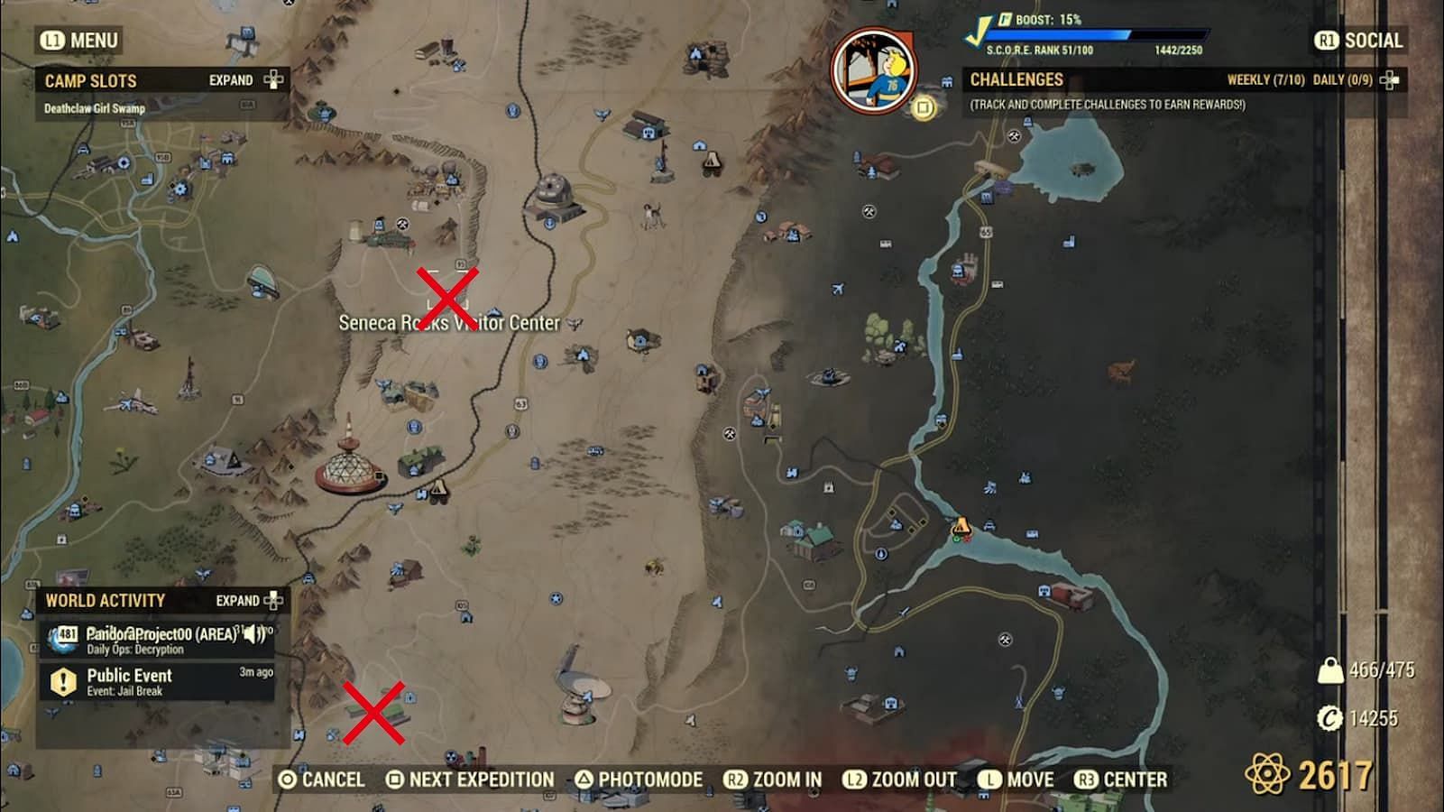 Best Honey Beast locations near the center of the map (Image via Bethesda Softworks)