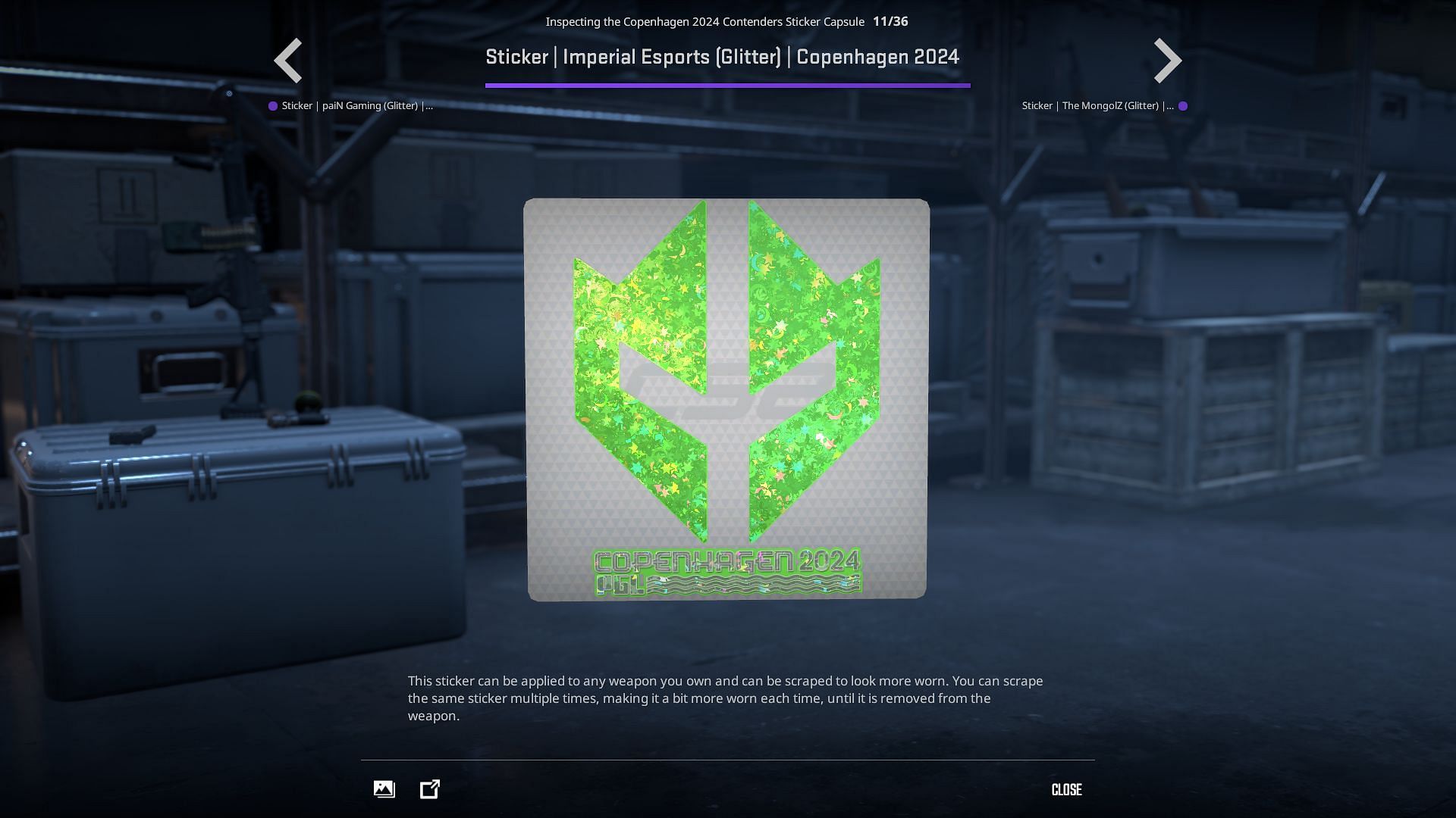 Imperial Esports Glitter sticker (Image via Valve)