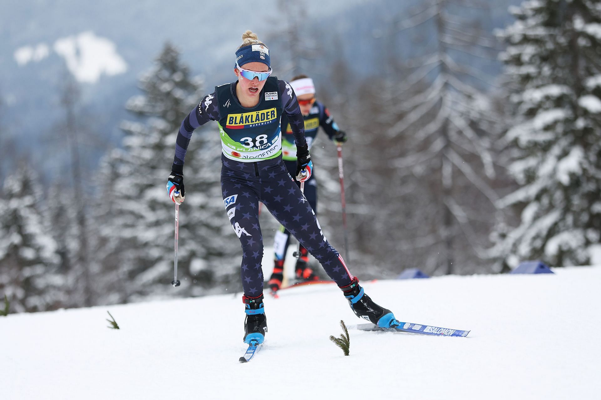 Jessie Diggins at theFIS Nordic World Ski Championships Planica - Cross-Country Women&#039;s 10km Individual Start Free