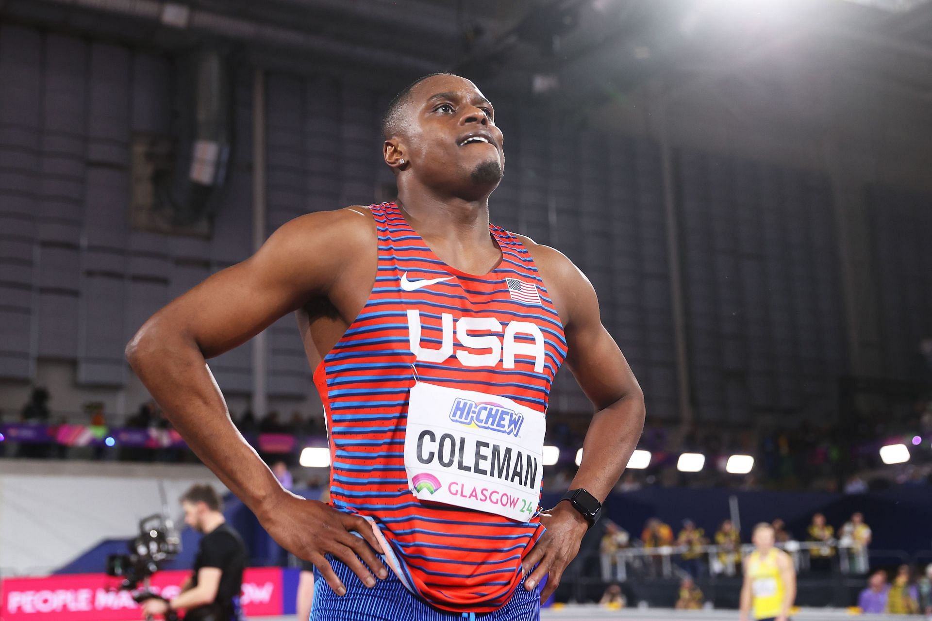 Coleman at the World Athletics Indoor Championships Glasgow 2024 - Day One