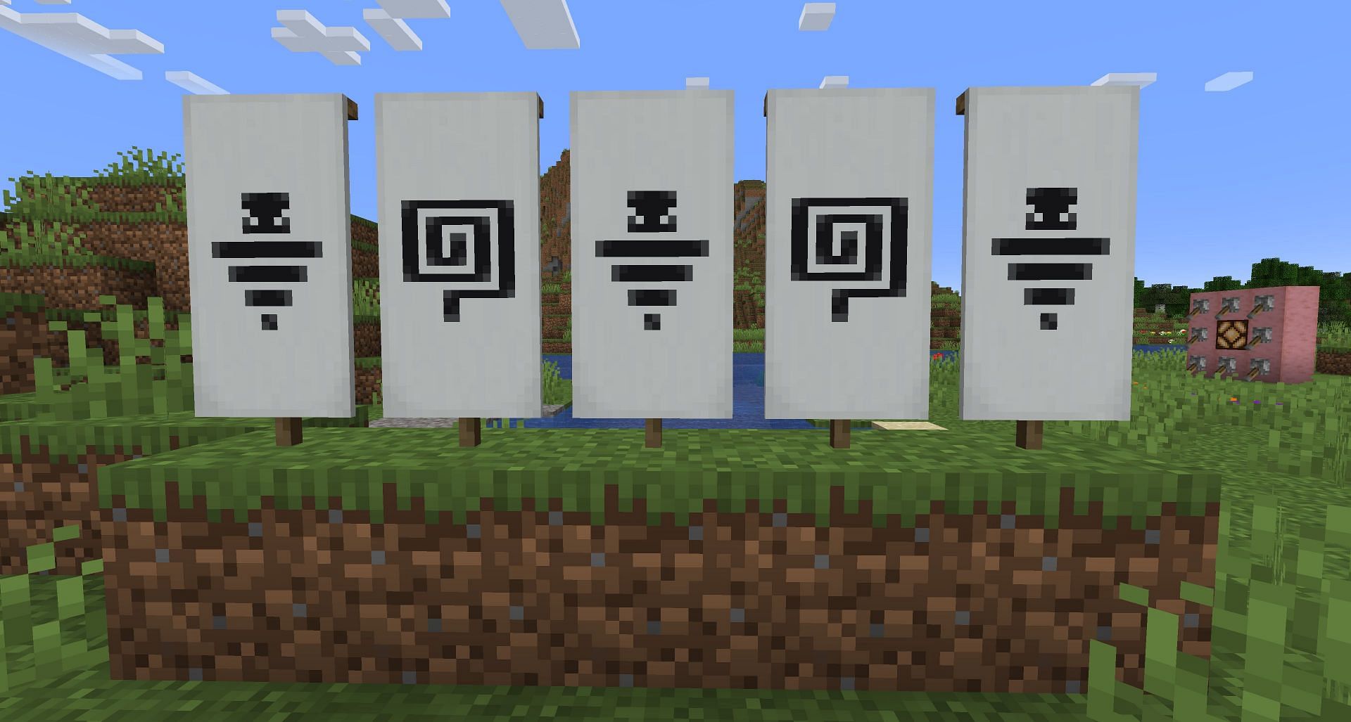 The guster pattern in particular will make for cool Minecraft fantasy flags (Image via Mojang)