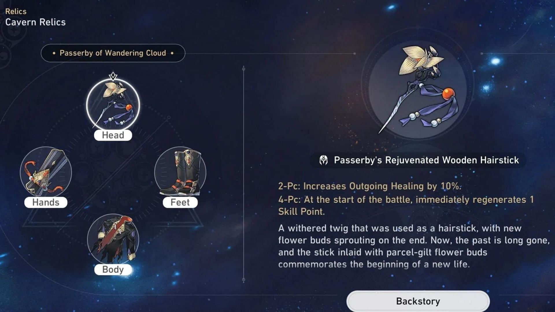 The Passerby of Wandering Cloud Relic Set (Image via HoYoverse)
