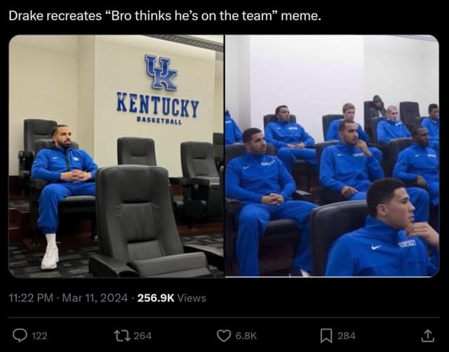 What does the catchphrase ‘Bro thinks he’s on the team’