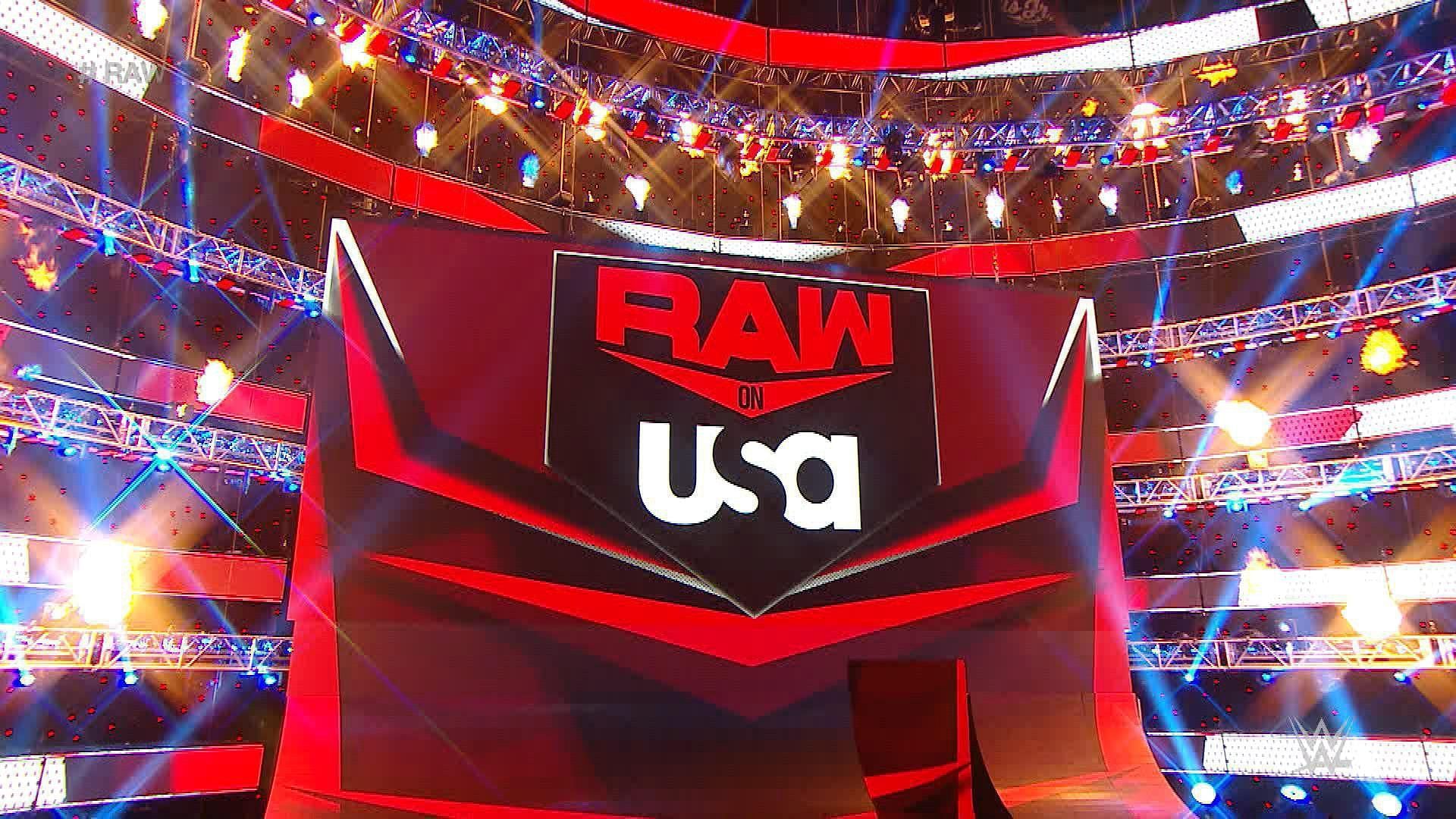 The official logos for WWE RAW and the USA Network