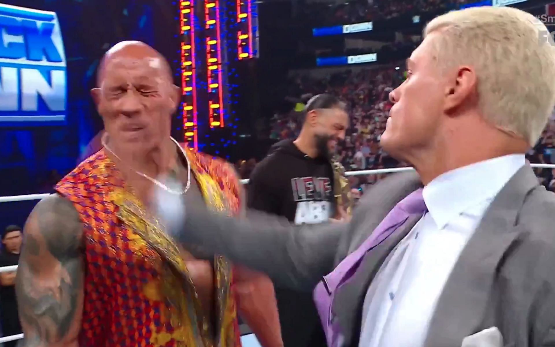 The Rock Gets Slapped By Cody Rhodes After Making A Highly Personal Comment Against Him On Smackdown