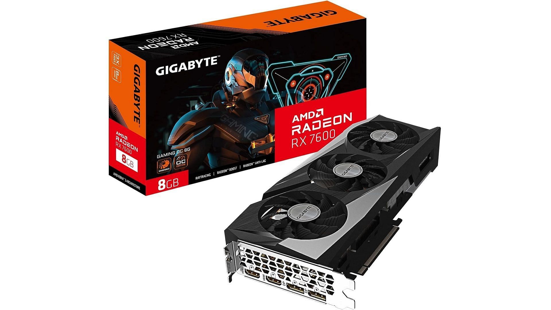 GIGABYTE Radeon RX 7600 GPU (Image via Gigabyte)