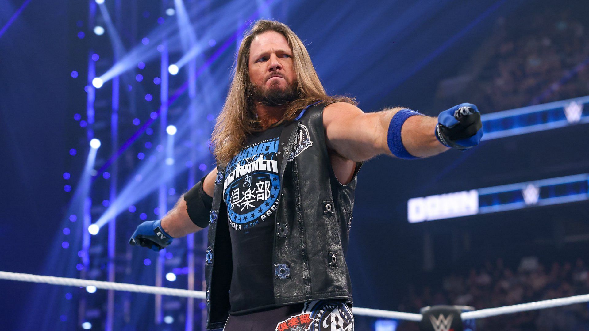 AJ Styles poses in the ring on WWE SmackDown