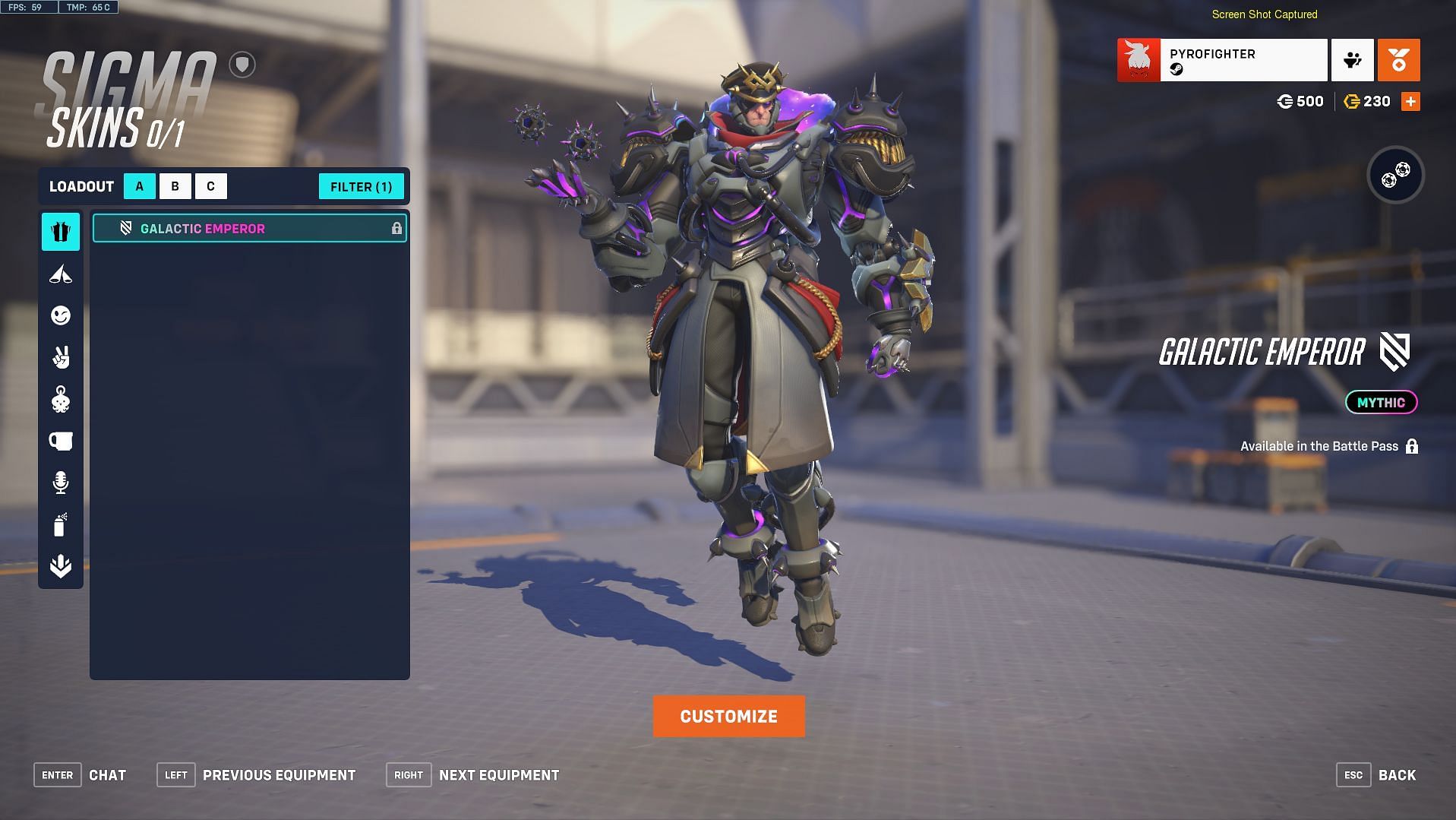 Galactic Emperor is the best Sigma skin (Image via Blizzard Entertainment)