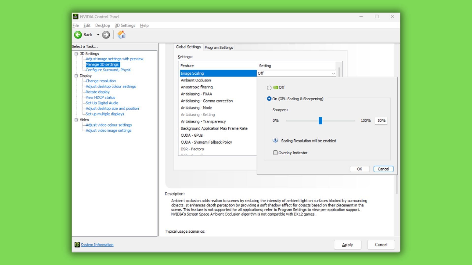 Image sharpness helps with visual clarity on lower resolutions (Image via Nvidia)