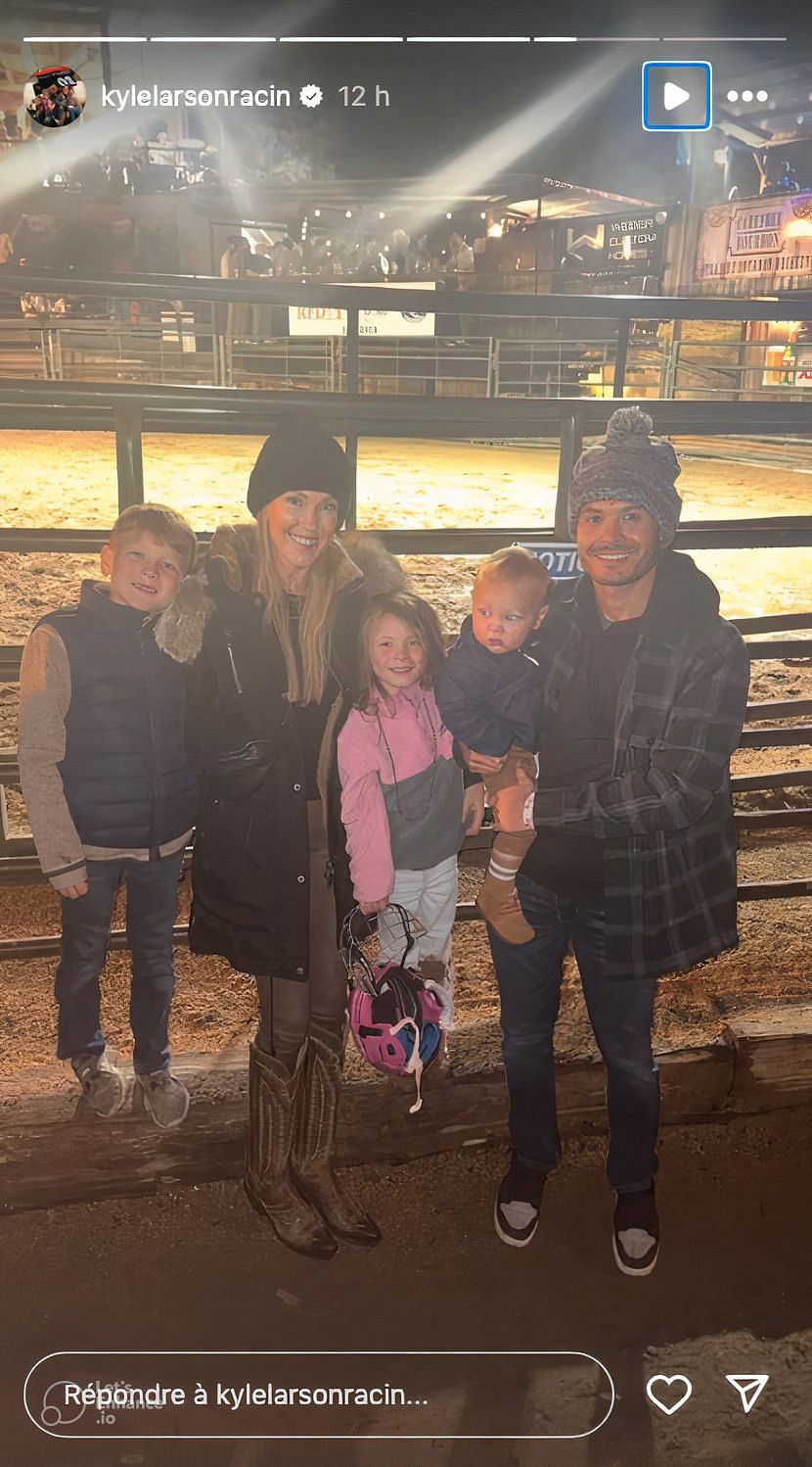 Larson with his wife and three kids.