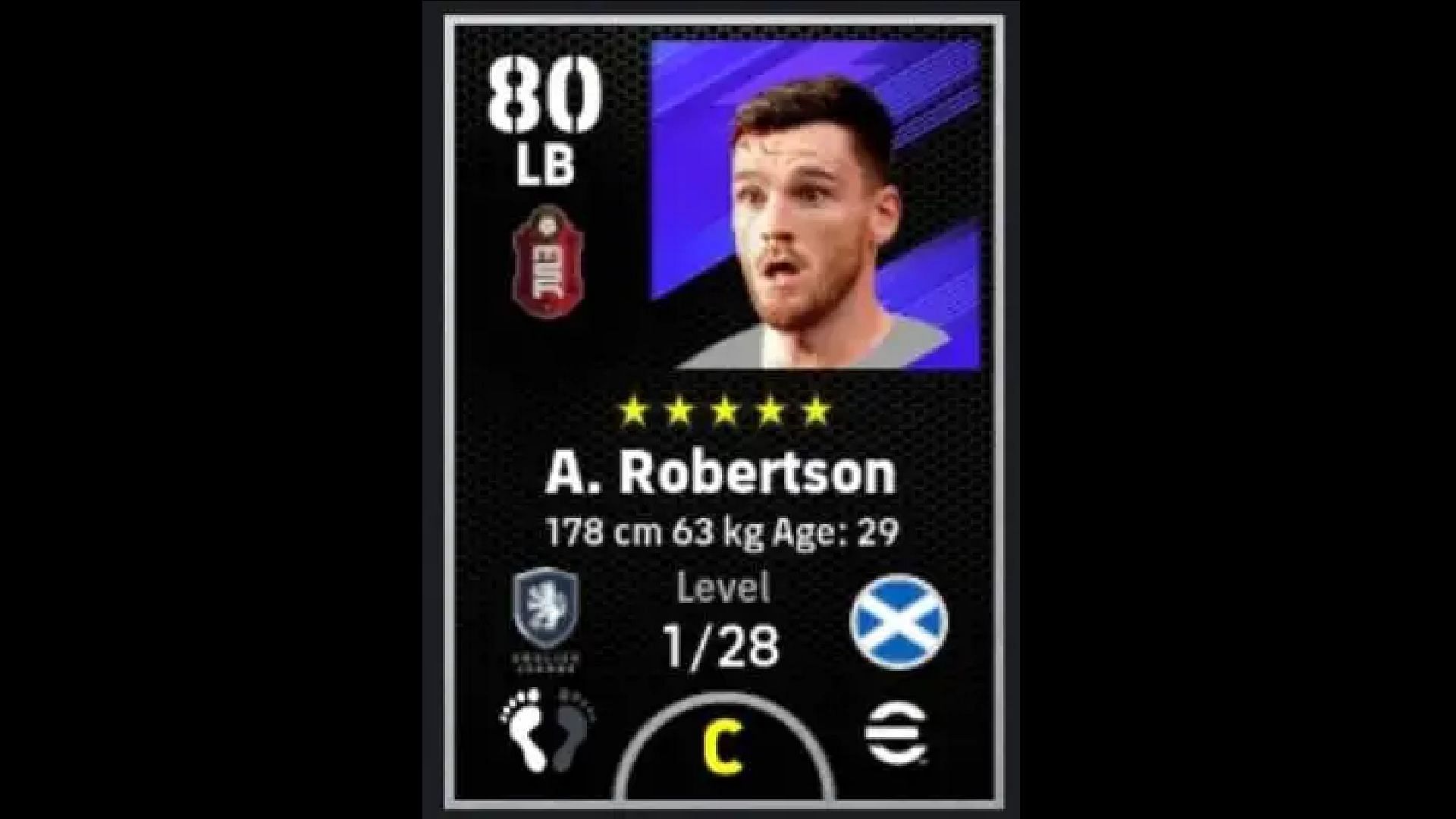 Robertson is the top choice for LBs in eFootball currently (Image via Konami)