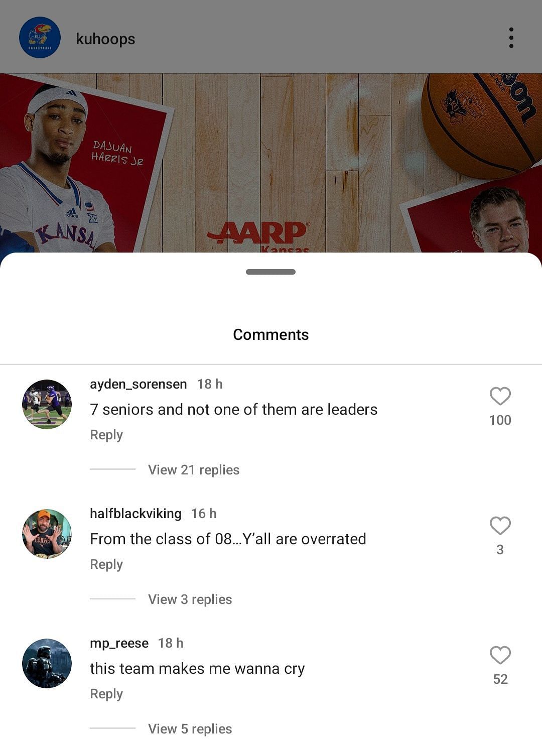 Kansas Jayhawks IG page