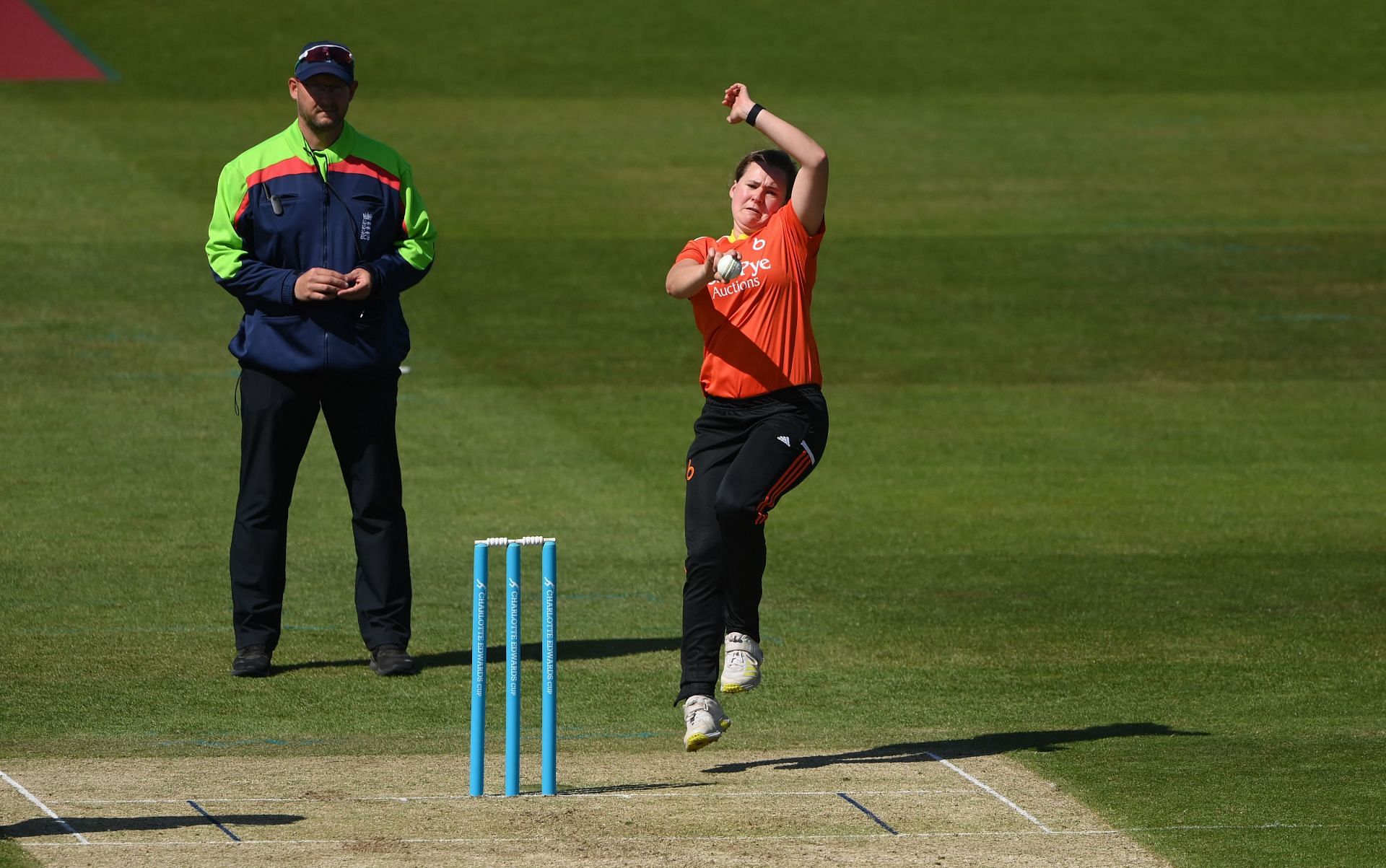 Kathryn Bryce bowling for The Blaze in the Charlotte Edwards Cup