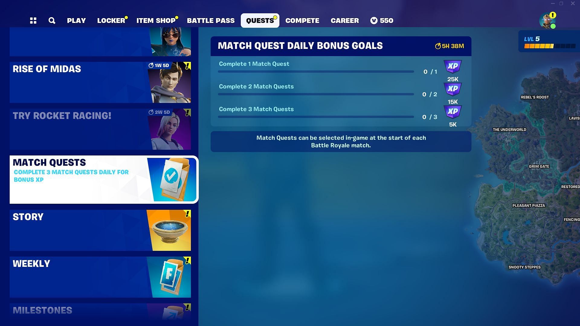 Match Quests (Image via Epic Games)