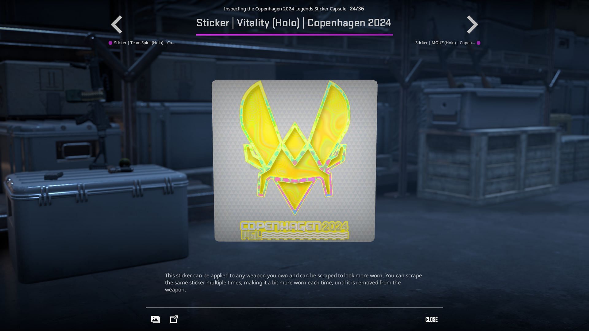 Team Vitality Holo sticker (Image via Valve)