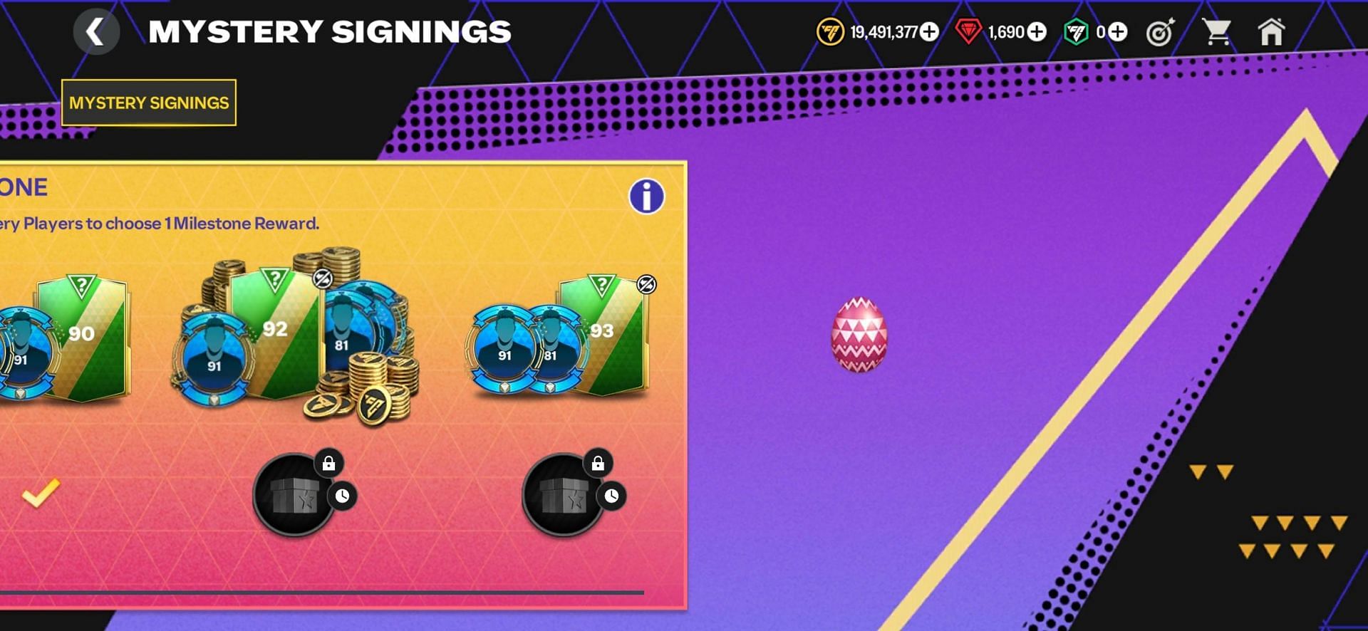 The second Easter Egg lies in the &quot;Mysterious Signings&quot; daily event pathway (Image via EA Sports)