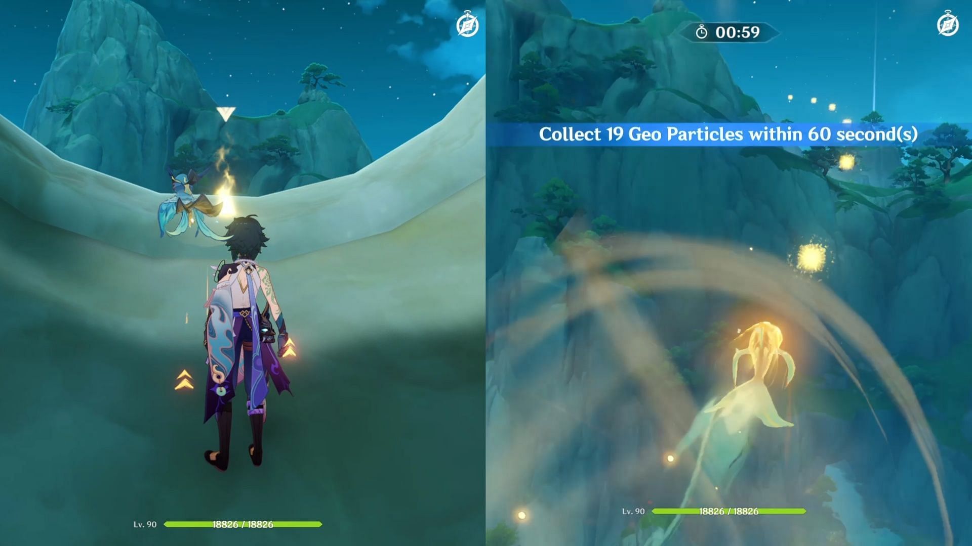 Investigate the light to trigger the Time Trial (Image via HoYoverse)