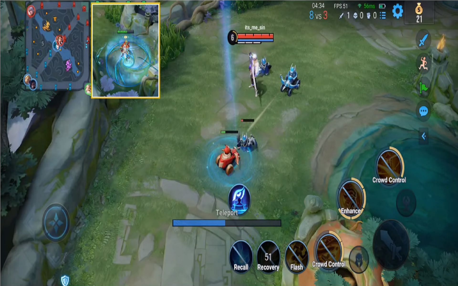 Switch lanes using Teleport, as it will be crucial when trying to master Clash lane in Honor of Kings (Image via Level Infinite)