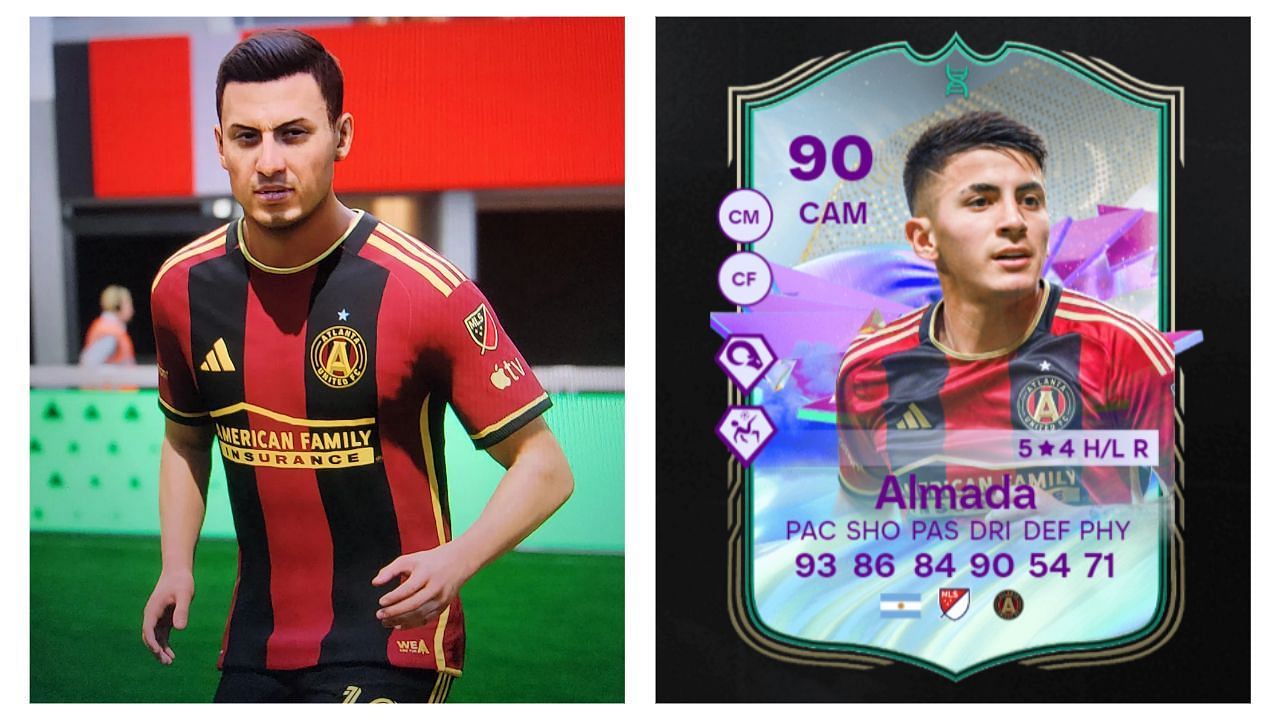 Thiago Almada&#039;s EA FC 24 Future Stars Academy Evolutions card is one of the quickest CAM options in the game (Image via EA Sports)