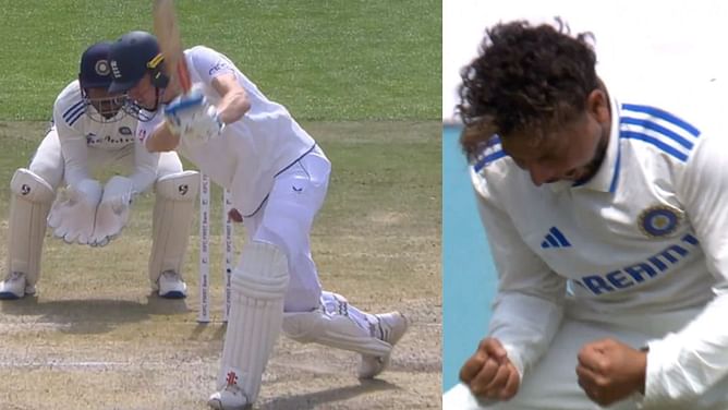 [Watch] Kuldeep Yadav clean-bowls Zak Crawley with a dipping and turning delivery