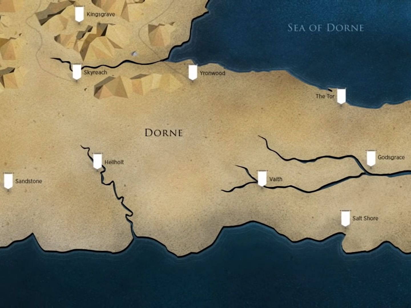 A map of Dorne (image via HBO)